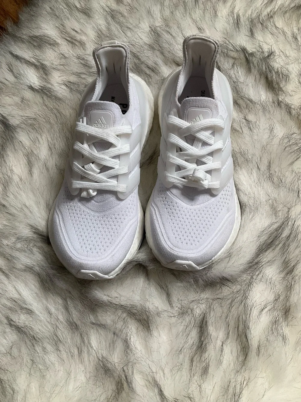 Adidas Ultraboost 21 Running Shoes Triple White Size 4 Youth
